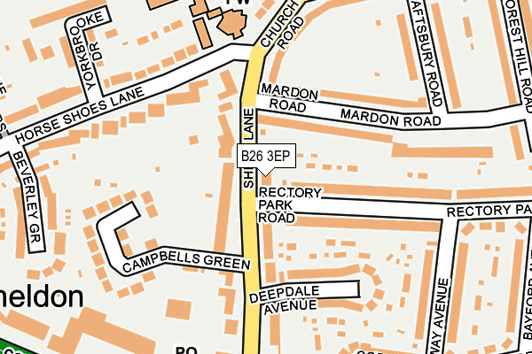 B26 3EP map - OS OpenMap – Local (Ordnance Survey)