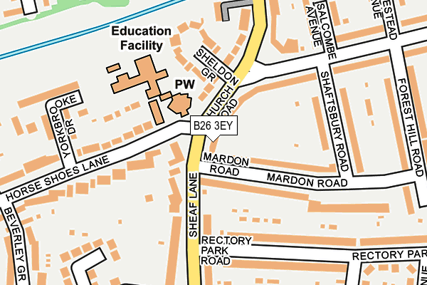 B26 3EY map - OS OpenMap – Local (Ordnance Survey)