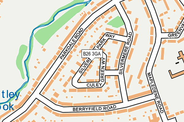 B26 3GA map - OS OpenMap – Local (Ordnance Survey)