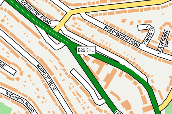 B26 3HL map - OS OpenMap – Local (Ordnance Survey)