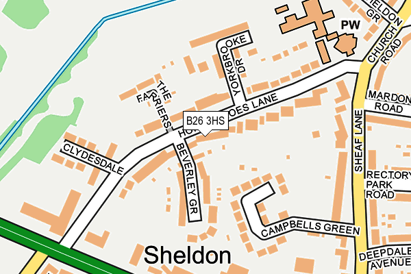 B26 3HS map - OS OpenMap – Local (Ordnance Survey)