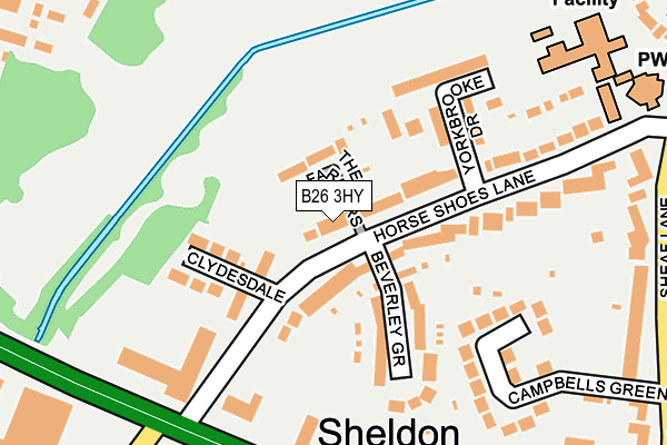 B26 3HY map - OS OpenMap – Local (Ordnance Survey)