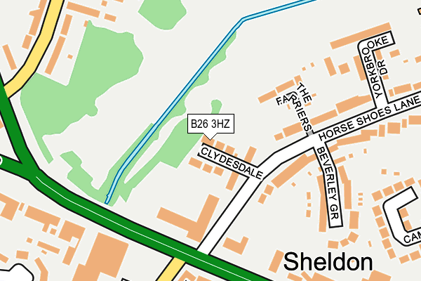 B26 3HZ map - OS OpenMap – Local (Ordnance Survey)