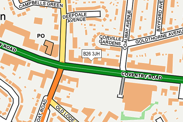 B26 3JH map - OS OpenMap – Local (Ordnance Survey)