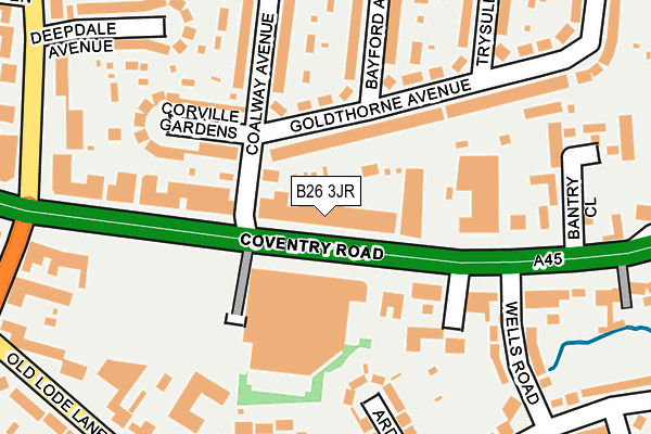 B26 3JR map - OS OpenMap – Local (Ordnance Survey)