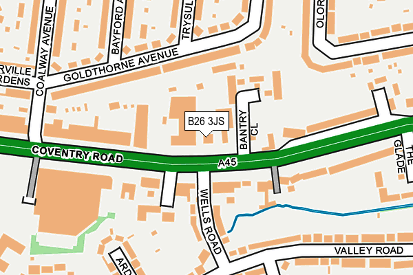 B26 3JS map - OS OpenMap – Local (Ordnance Survey)