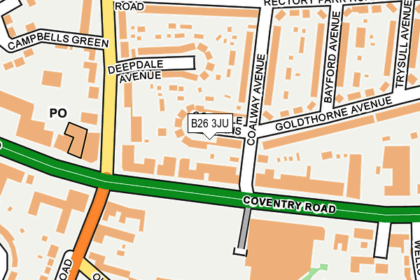 B26 3JU map - OS OpenMap – Local (Ordnance Survey)