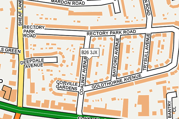 B26 3JX map - OS OpenMap – Local (Ordnance Survey)