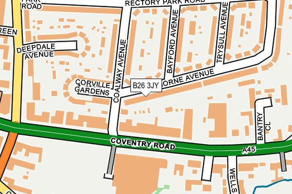 B26 3JY map - OS OpenMap – Local (Ordnance Survey)