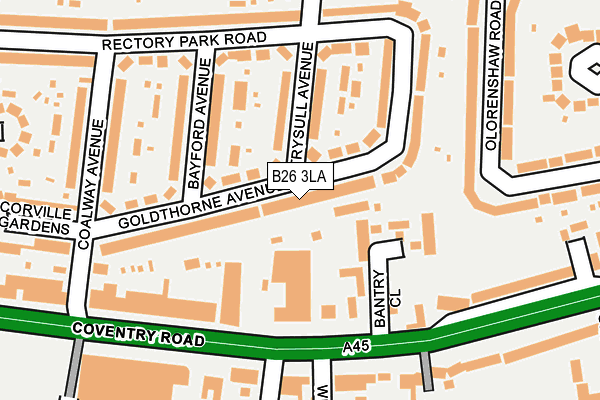 B26 3LA map - OS OpenMap – Local (Ordnance Survey)