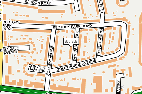 B26 3LB map - OS OpenMap – Local (Ordnance Survey)