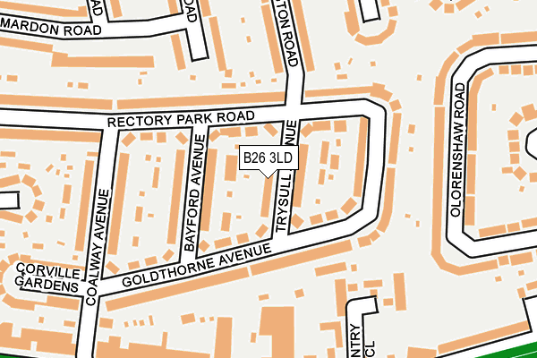 B26 3LD map - OS OpenMap – Local (Ordnance Survey)