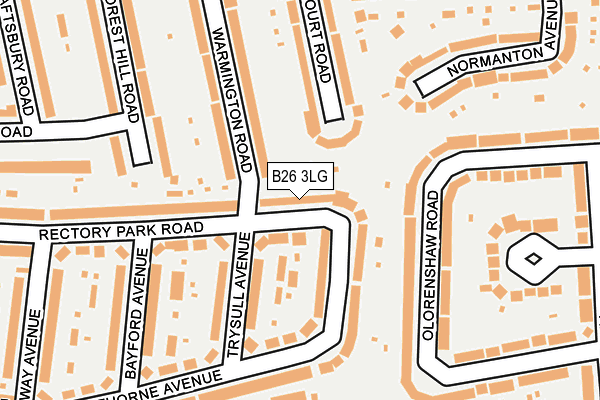 B26 3LG map - OS OpenMap – Local (Ordnance Survey)