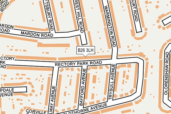 B26 3LH map - OS OpenMap – Local (Ordnance Survey)