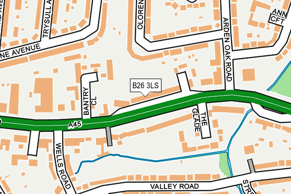 B26 3LS map - OS OpenMap – Local (Ordnance Survey)