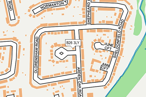 B26 3LY map - OS OpenMap – Local (Ordnance Survey)