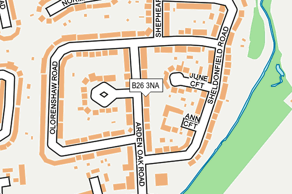 B26 3NA map - OS OpenMap – Local (Ordnance Survey)