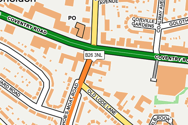 B26 3NL map - OS OpenMap – Local (Ordnance Survey)
