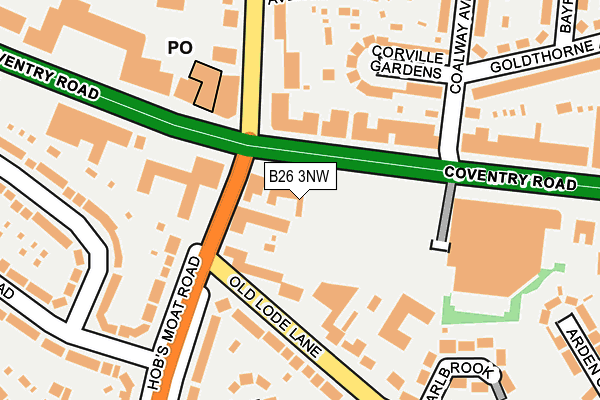 B26 3NW map - OS OpenMap – Local (Ordnance Survey)