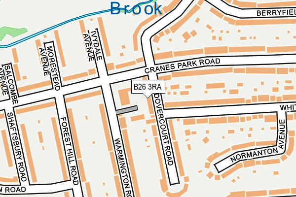 B26 3RA map - OS OpenMap – Local (Ordnance Survey)