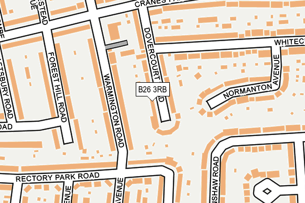 B26 3RB map - OS OpenMap – Local (Ordnance Survey)