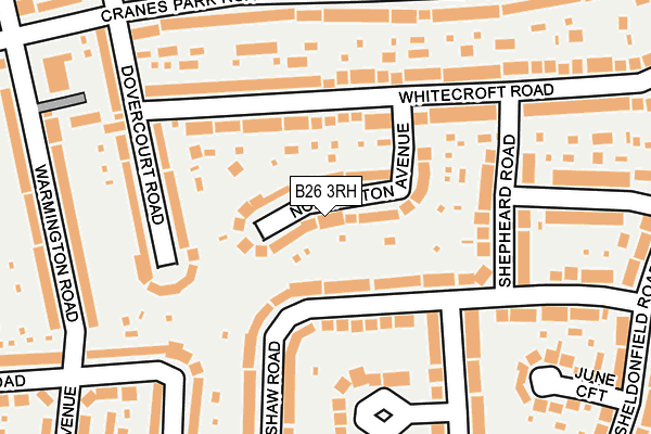 B26 3RH map - OS OpenMap – Local (Ordnance Survey)