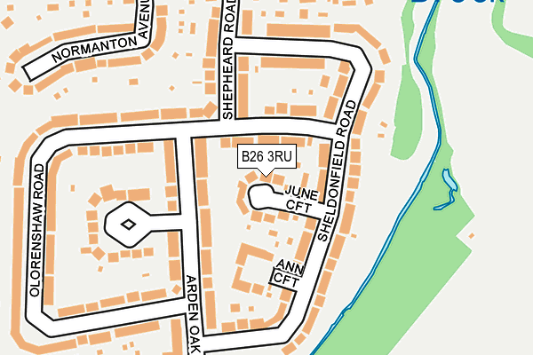B26 3RU map - OS OpenMap – Local (Ordnance Survey)