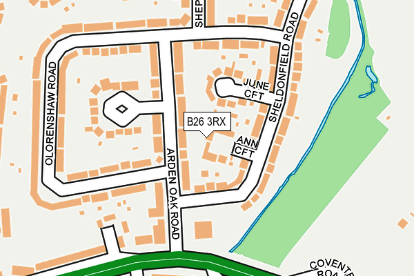 B26 3RX map - OS OpenMap – Local (Ordnance Survey)