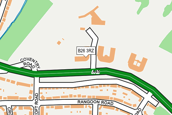 B26 3RZ map - OS OpenMap – Local (Ordnance Survey)