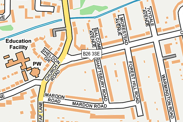 B26 3SE map - OS OpenMap – Local (Ordnance Survey)