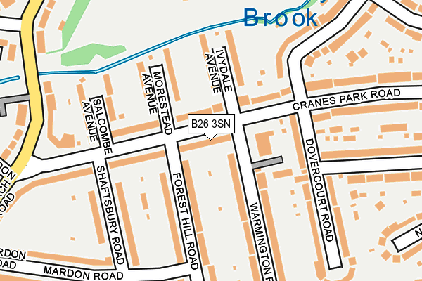 B26 3SN map - OS OpenMap – Local (Ordnance Survey)