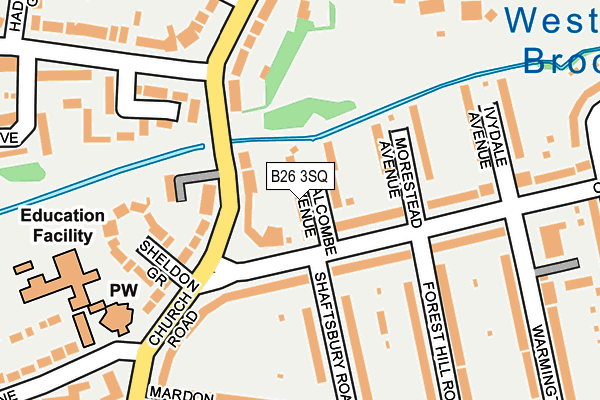 B26 3SQ map - OS OpenMap – Local (Ordnance Survey)