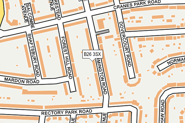 B26 3SX map - OS OpenMap – Local (Ordnance Survey)
