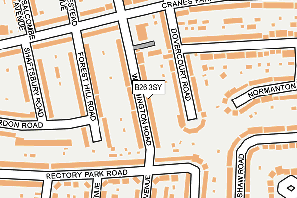 B26 3SY map - OS OpenMap – Local (Ordnance Survey)