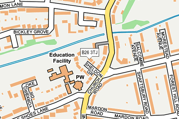 B26 3TJ map - OS OpenMap – Local (Ordnance Survey)