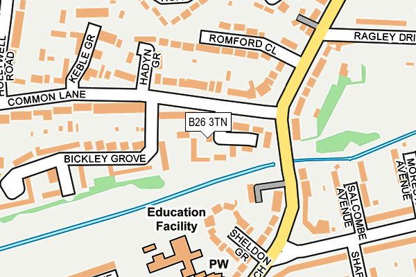 B26 3TN map - OS OpenMap – Local (Ordnance Survey)