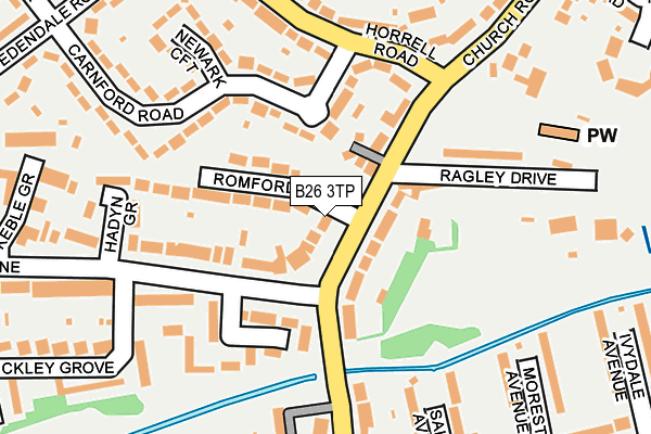 B26 3TP map - OS OpenMap – Local (Ordnance Survey)