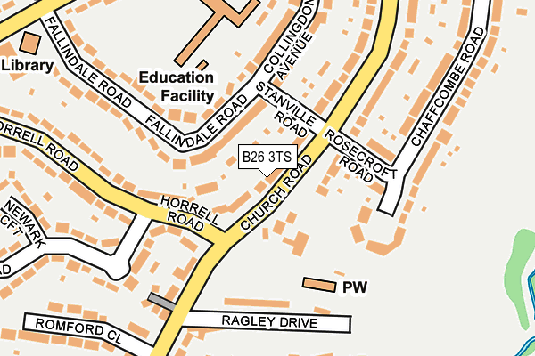 B26 3TS map - OS OpenMap – Local (Ordnance Survey)