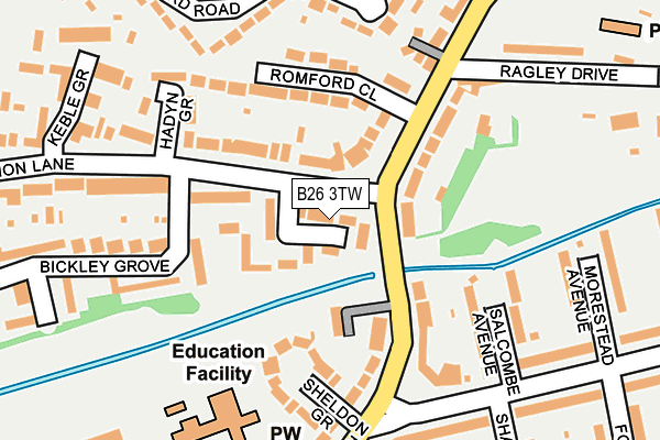 B26 3TW map - OS OpenMap – Local (Ordnance Survey)