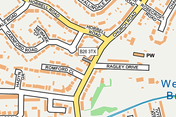 B26 3TX map - OS OpenMap – Local (Ordnance Survey)