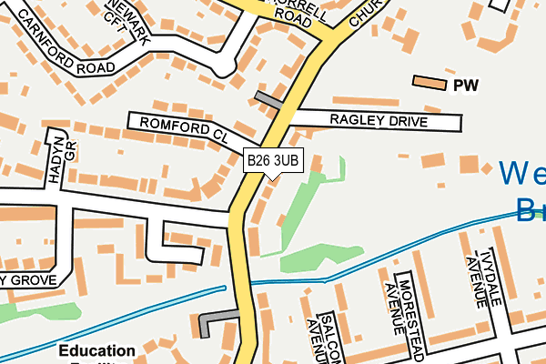 B26 3UB map - OS OpenMap – Local (Ordnance Survey)