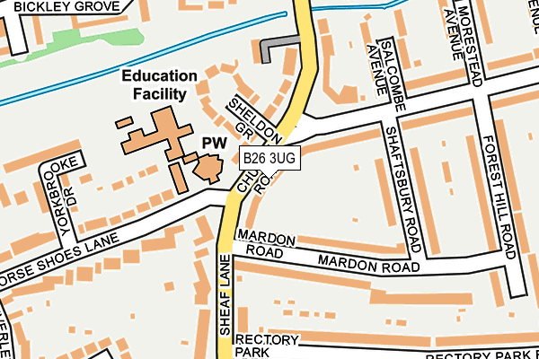 B26 3UG map - OS OpenMap – Local (Ordnance Survey)
