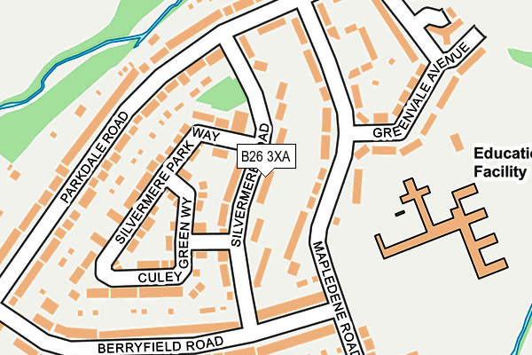 B26 3XA map - OS OpenMap – Local (Ordnance Survey)