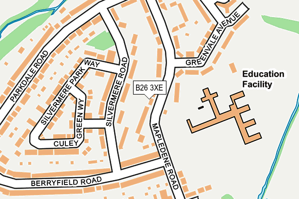 B26 3XE map - OS OpenMap – Local (Ordnance Survey)