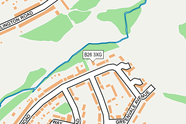 B26 3XG map - OS OpenMap – Local (Ordnance Survey)