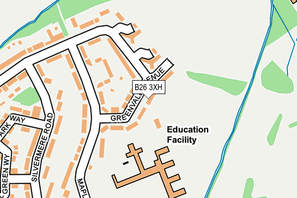 B26 3XH map - OS OpenMap – Local (Ordnance Survey)