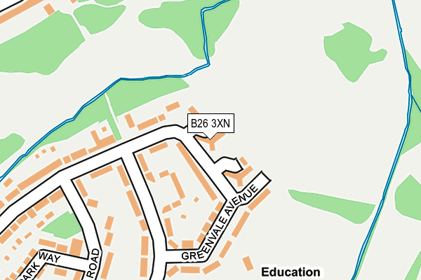 B26 3XN map - OS OpenMap – Local (Ordnance Survey)