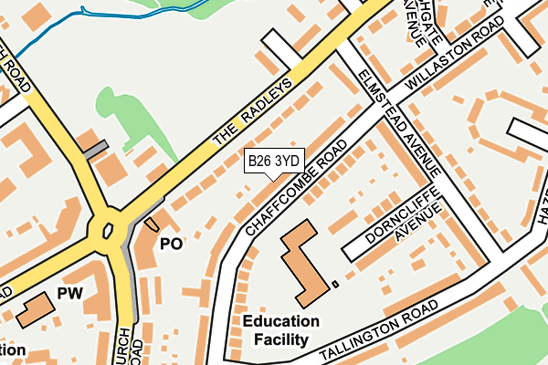 B26 3YD map - OS OpenMap – Local (Ordnance Survey)