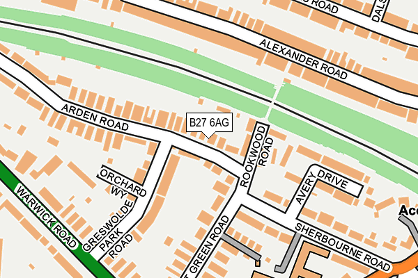B27 6AG map - OS OpenMap – Local (Ordnance Survey)
