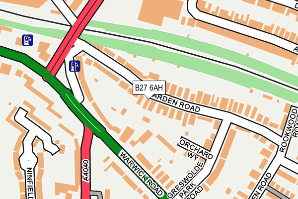 B27 6AH map - OS OpenMap – Local (Ordnance Survey)